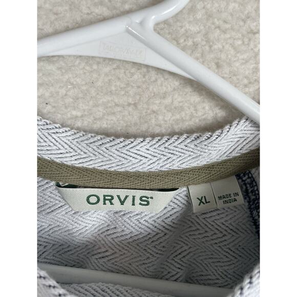 Orvis Sweater Mens XL Long Sleeve Casual Pullover Sideways Herringbone Crew Neck - Picture 4 of 6